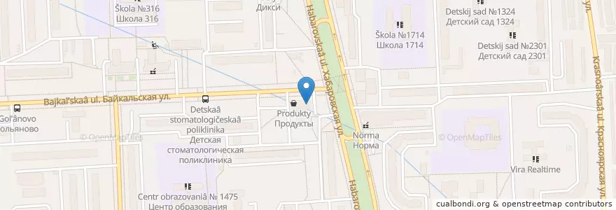 Mapa de ubicacion de Горздрав en Rusland, Centraal Federaal District, Moskou, Восточный Административный Округ, Район Гольяново.