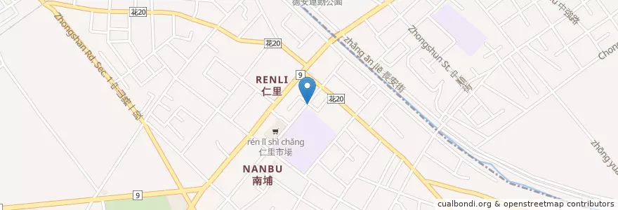 Mapa de ubicacion de 群酌小吃 en 타이완, 타이완성, 화롄현, 지안 향.