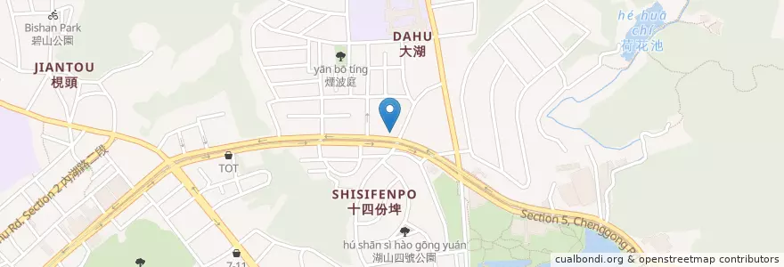 Mapa de ubicacion de Burger King en Taiwán, Nuevo Taipéi, Taipéi, 內湖區.