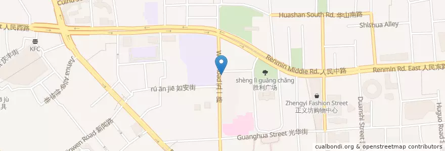 Mapa de ubicacion de 中国农业银行 en 中国, 云南省, 昆明市, 五华区, 大观街道.