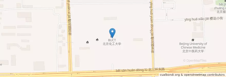 Mapa de ubicacion de 化工大学图书馆 en 中国, 北京市, 河北省, 朝阳区 / Chaoyang.