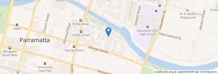 Mapa de ubicacion de Fib Nacci Coffee en Avustralya, New South Wales, Sydney, City Of Parramatta Council.