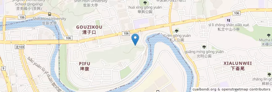 Mapa de ubicacion de 水尾土地公廟 en Taiwan, 新北市, Taipei, 文山區, 新店區.