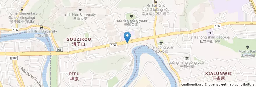 Mapa de ubicacion de 早餐店 en تايوان, تايبيه الجديدة, تايبيه, 文山區.