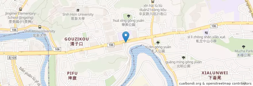 Mapa de ubicacion de COFFEE 88 en تایوان, 新北市, تایپه, 文山區.
