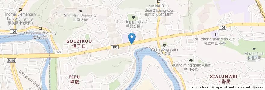 Mapa de ubicacion de 歐風夢活廚房 en 台湾, 新北市, 台北市, 文山区.