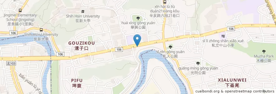 Mapa de ubicacion de 手工麵坊 en Taïwan, Nouveau Taipei, Taipei, District De Wenshan.