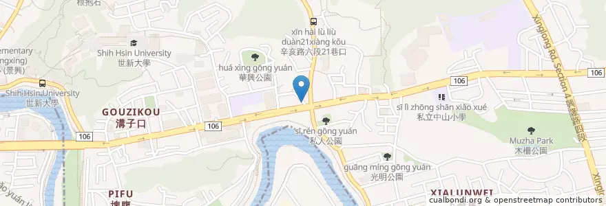 Mapa de ubicacion de 早餐店 en Taiwán, Nuevo Taipéi, Taipéi, 文山區.