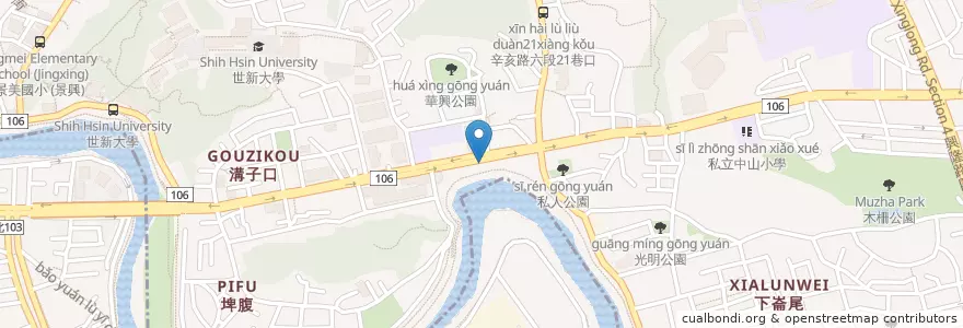 Mapa de ubicacion de 愛加倍夢想中心 en تايوان, تايبيه الجديدة, تايبيه, 文山區.