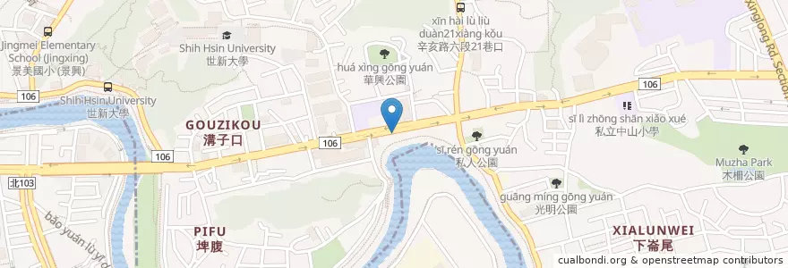 Mapa de ubicacion de 池上皇餉便當 en Taiwan, New Taipei, Taipei, Wenshan District.