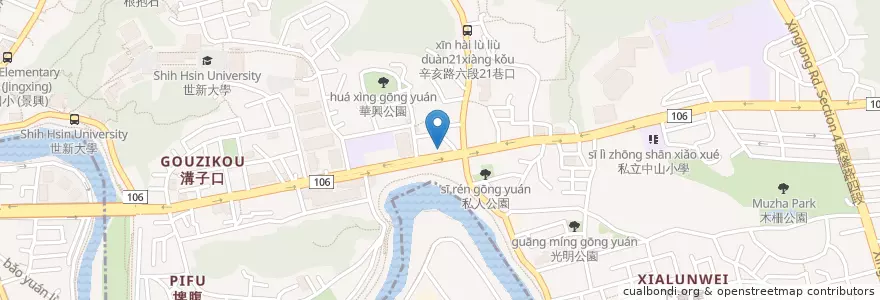 Mapa de ubicacion de 聯記麻辣燙,滷味,回收電腦螢幕 en Taiwan, Neu-Taipeh, Taipeh, Wenshan.