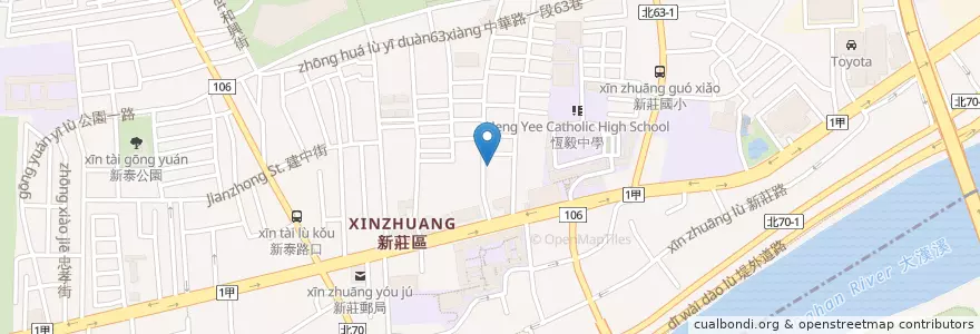 Mapa de ubicacion de 臺灣中小企業銀行 en Тайвань, Новый Тайбэй, 新莊區.