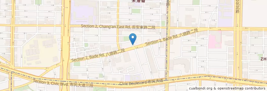 Mapa de ubicacion de 廣東粥 en 臺灣, 新北市, 臺北市, 中山區.