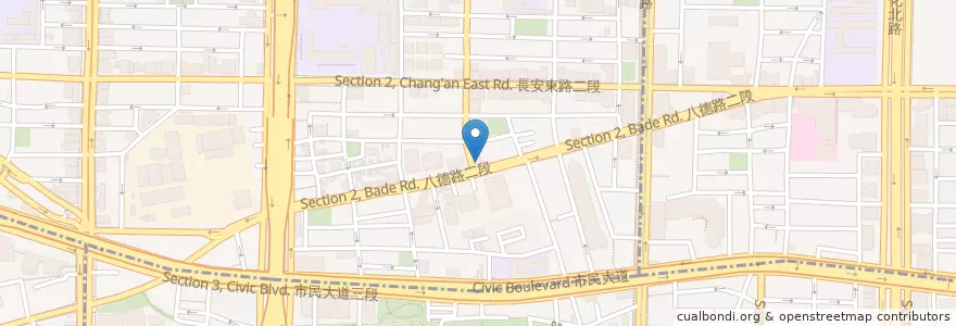 Mapa de ubicacion de 台北象神金殿 en تايوان, تايبيه الجديدة, تايبيه, 中山區.