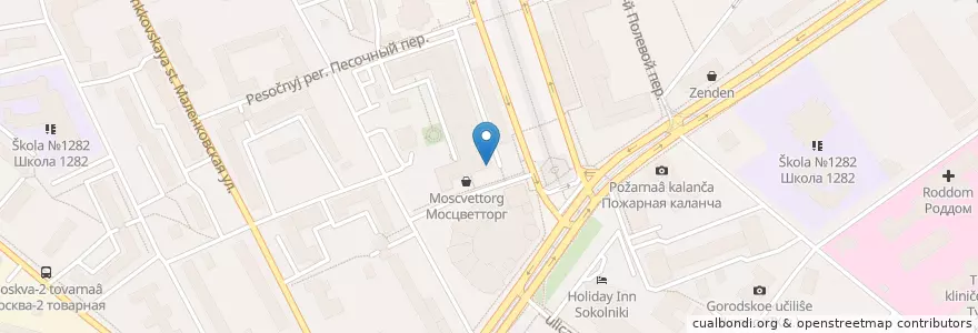 Mapa de ubicacion de Абсолют банк en Rusland, Centraal Federaal District, Moskou, Восточный Административный Округ, Район Сокольники.