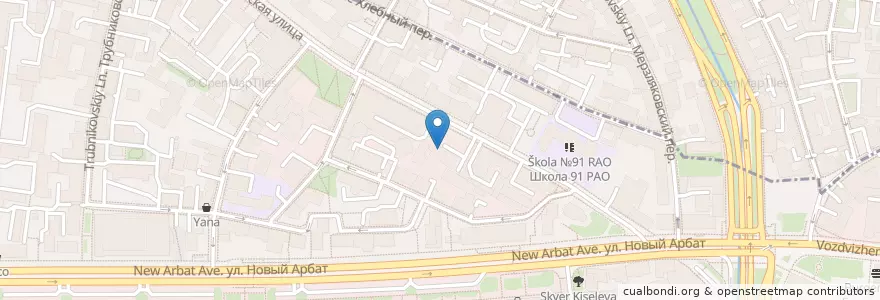 Mapa de ubicacion de Rossini en روسیه, Центральный Федеральный Округ, Москва, Центральный Административный Округ, Район Арбат.