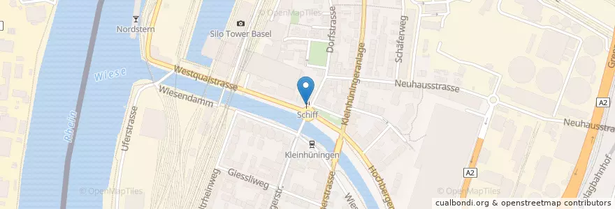 Mapa de ubicacion de Schiff en Suíça, Basel-Stadt, Basileia.