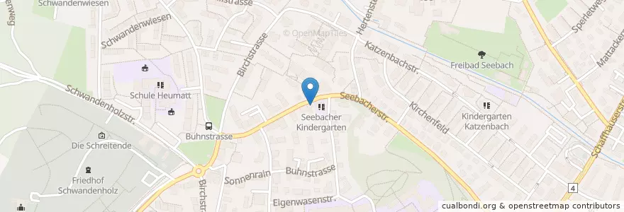 Mapa de ubicacion de Restaurant Bürgli en Suisse, Zurich, District De Zurich, Zurich.