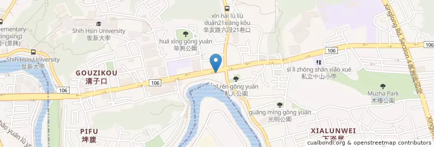 Mapa de ubicacion de 永健牙醫 en تايوان, تايبيه الجديدة, تايبيه, 文山區.