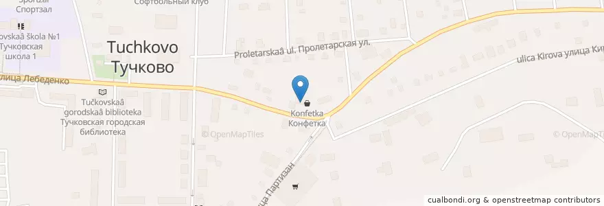 Mapa de ubicacion de Малина en Rusia, Центральный Федеральный Округ, Московская Область, Рузский Городской Округ.