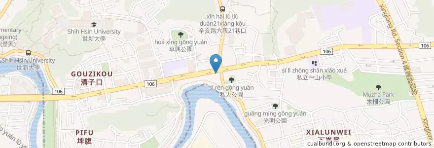 Mapa de ubicacion de 丐幫滷味 木柵分舵 en تايوان, تايبيه الجديدة, تايبيه, 文山區.