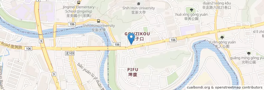 Mapa de ubicacion de 世心早餐吧 en تایوان, 新北市, تایپه, 文山區, 新店區.