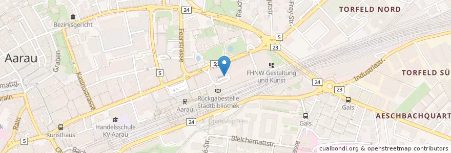Mapa de ubicacion de Ring am Bahnhof en سويسرا, Aargau, Bezirk Aarau, Aarau.