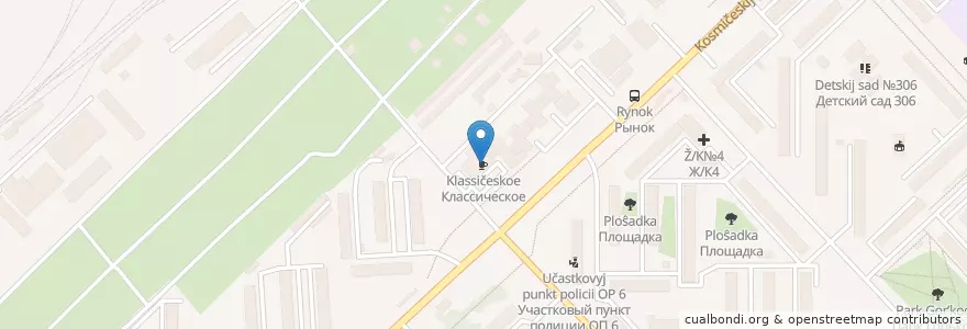 Mapa de ubicacion de Классическое en ロシア, シベリア連邦管区, オムスク州, オムスク地区, オムスク管区.