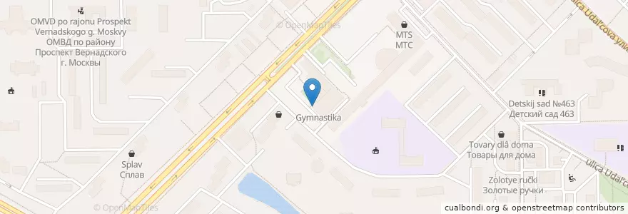 Mapa de ubicacion de Дарума суши en Россия, Центральный Федеральный Округ, Москва, Западный Административный Округ, Район Проспект Вернадского.