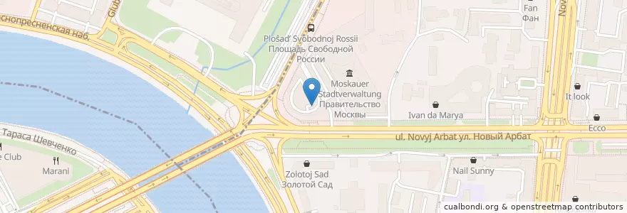 Mapa de ubicacion de Antrecote & Co en Russland, Föderationskreis Zentralrussland, Moskau, Zentraler Verwaltungsbezirk, Пресненский Район.