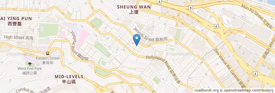 Mapa de ubicacion de 樓梯街公廁 Ladder Street Public Toilet en China, Provincia De Cantón, Hong Kong, Isla De Hong Kong, Nuevos Territorios, 中西區 Central And Western District.