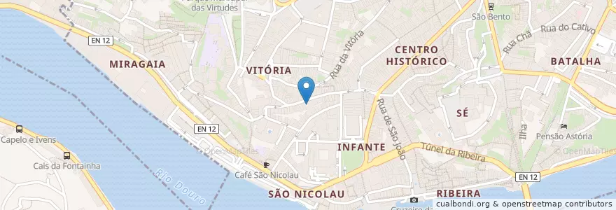 Mapa de ubicacion de Escola Superior Artística do Porto en Portugal, Norte, Porto, Área Metropolitana Do Porto, Porto, Vila Nova De Gaia, Cedofeita, Santo Ildefonso, Sé, Miragaia, São Nicolau E Vitória.