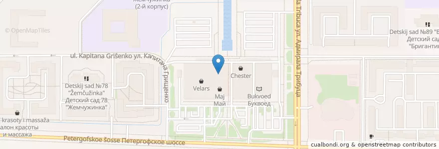 Mapa de ubicacion de Gelateria en Russland, Föderationskreis Nordwest, Oblast Leningrad, Sankt Petersburg, Красносельский Район, Южно-Приморский Округ.