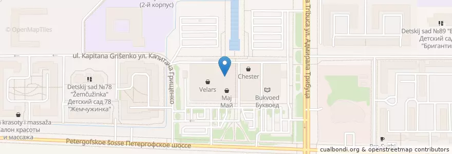 Mapa de ubicacion de Афиет en Russia, Northwestern Federal District, Leningrad Oblast, Saint Petersburg, Красносельский Район, Южно-Приморский Округ.