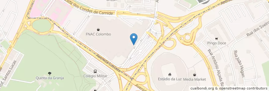 Mapa de ubicacion de Centro Comercial Colombo en Португалия, Área Metropolitana De Lisboa, Лиссабон, Grande Lisboa, Лиссабон, Carnide.