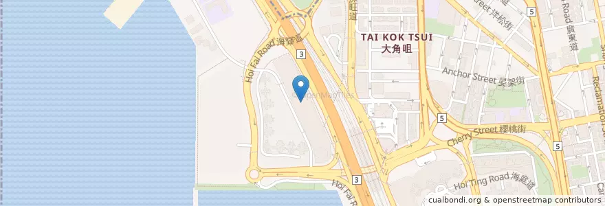 Mapa de ubicacion de 大家樂 Café de Coral en 중국, 광둥성, 홍콩, 가우룽, 신제, 油尖旺區 Yau Tsim Mong District.