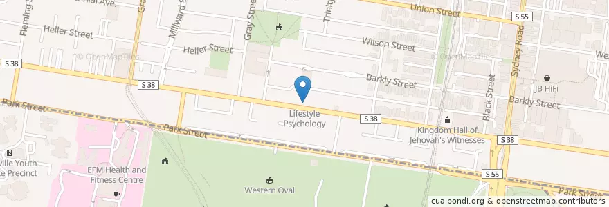 Mapa de ubicacion de Lifestyle Psychology en Australien, Victoria, City Of Moreland.