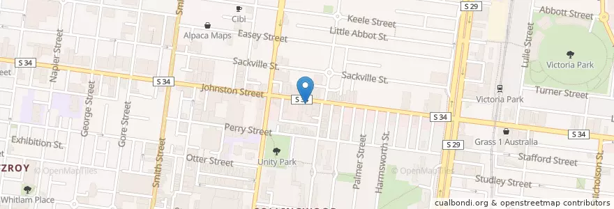 Mapa de ubicacion de Fee Fee's Bar en Australië, Victoria, City Of Yarra.