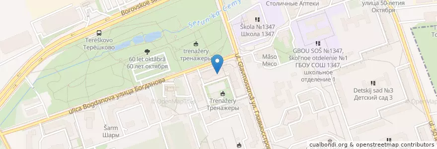 Mapa de ubicacion de Гемотест en 러시아, Центральный Федеральный Округ, Москва, Западный Административный Округ, Район Солнцево.