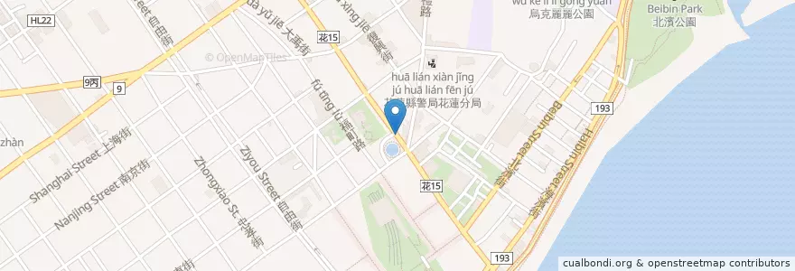 Mapa de ubicacion de 驚奇咖啡館 en 台湾, 台湾省, 花蓮県, 花蓮市.