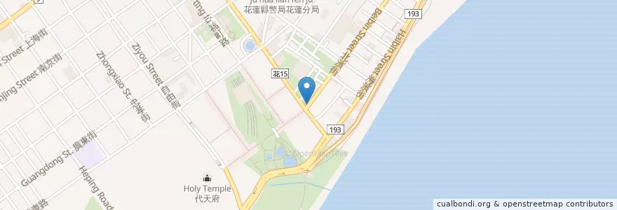 Mapa de ubicacion de Bagilu en 台湾, 台湾省, 花蓮県, 花蓮市.