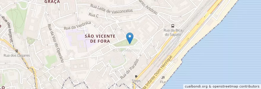Mapa de ubicacion de Clara Clara en Portugal, Lisboa, Grande Lisboa, Lisboa, São Vicente.