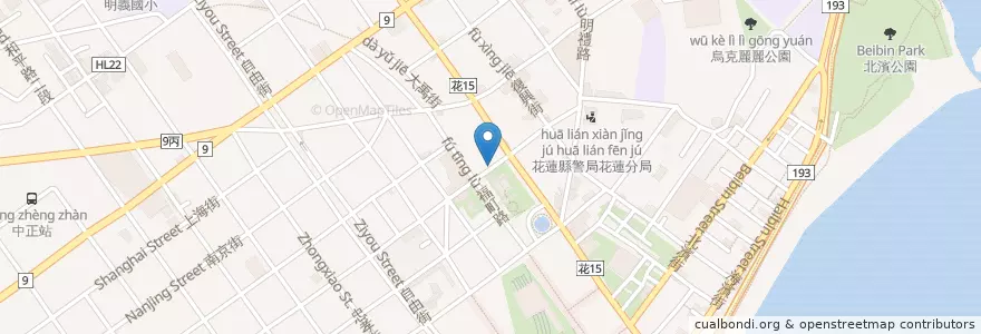 Mapa de ubicacion de 來+咖啡 en Taiwan, Provincia Di Taiwan, Contea Di Hualien, Hualien.