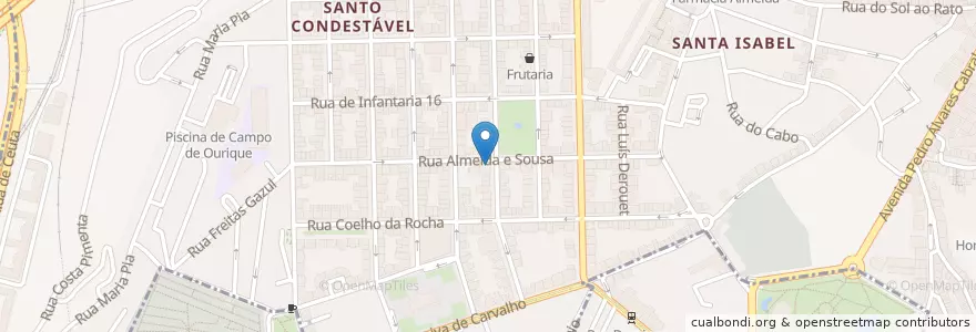 Mapa de ubicacion de Café Ruacaná en Portugal, Área Metropolitana De Lisboa, Lisboa, Grande Lisboa, Lisboa, Campo De Ourique.