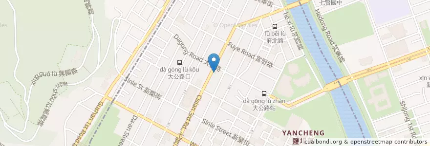 Mapa de ubicacion de 七賢路派出所 en Tayvan, Kaohsiung, 鹽埕區.
