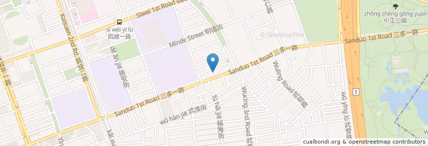 Mapa de ubicacion de 三多路派出所 en 臺灣, 高雄市, 苓雅區.