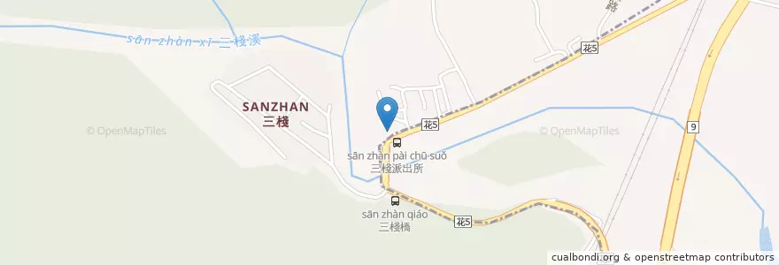 Mapa de ubicacion de 三棧派出所 en Tayvan, 臺灣省, Hualien, 秀林鄉.