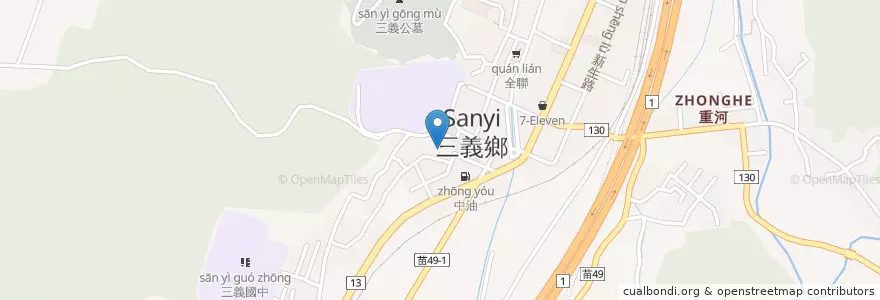 Mapa de ubicacion de 三義分駐所 en Taiwán, Provincia De Taiwán, 苗栗縣, 三義鄉.