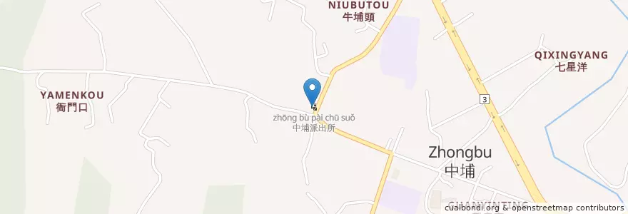 Mapa de ubicacion de 中埔派出所 en 타이완, 가오슝시, 네이먼구.