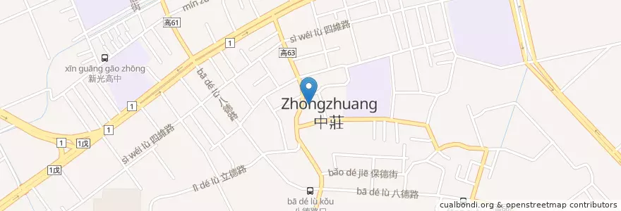 Mapa de ubicacion de 中庄派出所 en 臺灣, 高雄市, 大寮區.
